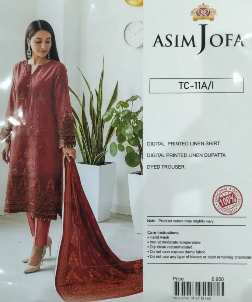 Unstitched Digital Printed Linen 3 Piece My Store