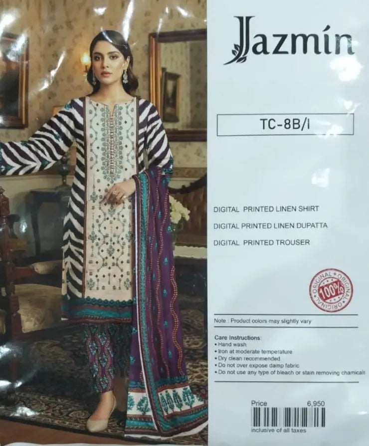 Unstitched Digital Printed Linen 3 Piece My Store