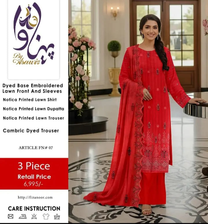 Unstitched Embroidered 3 Piece Suit My Store