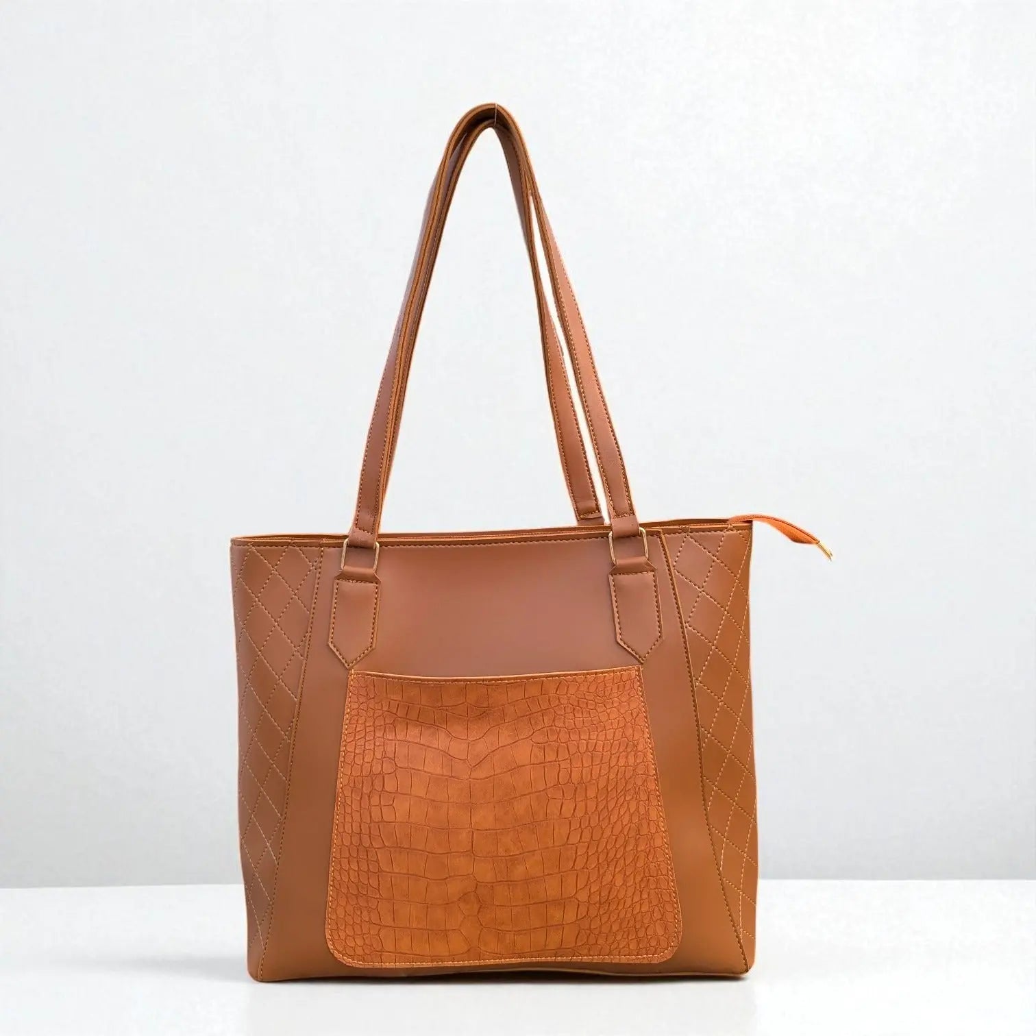 Luxe Elegance Mustard Brown Tote Bag – Women’s Fashion Shoulder Bag My Store