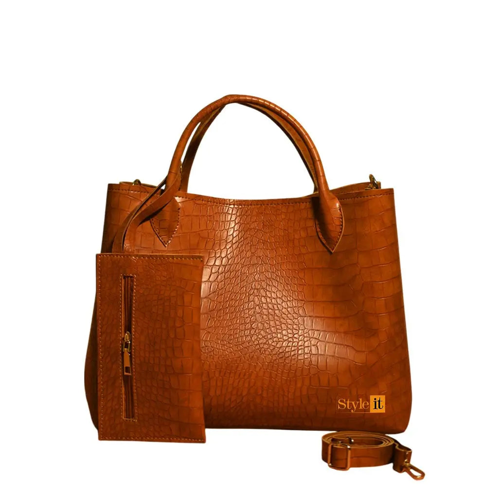 Mustard Brown Satchel Handbag My Store