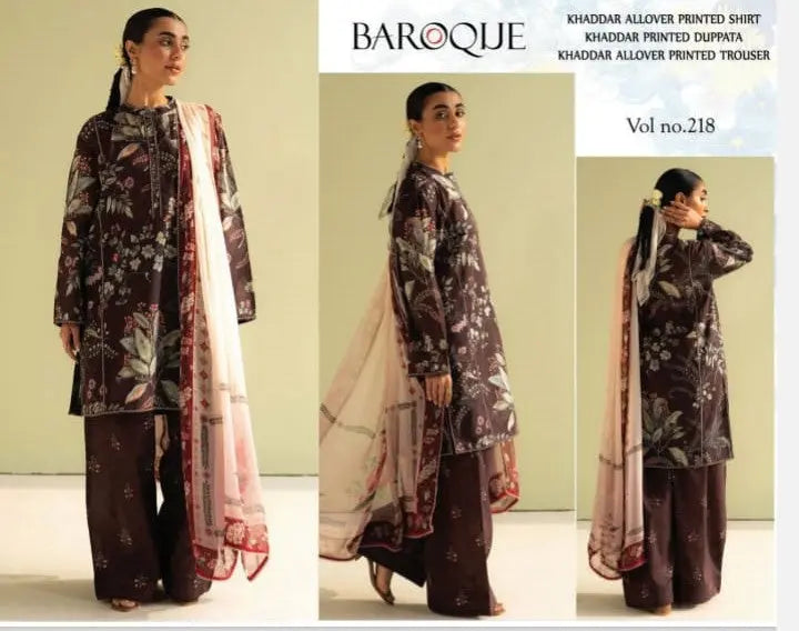 KHADDAR ALLOVER PRINTED 3 Piece My Store