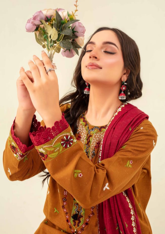 3 Piece Karandi Dyed based Embroidered Multi Neps My Store