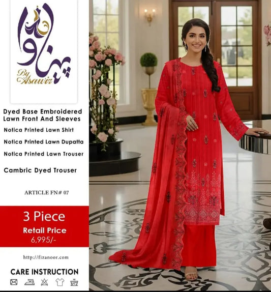 Unstitched Embroidered 3 Piece Suit My Store