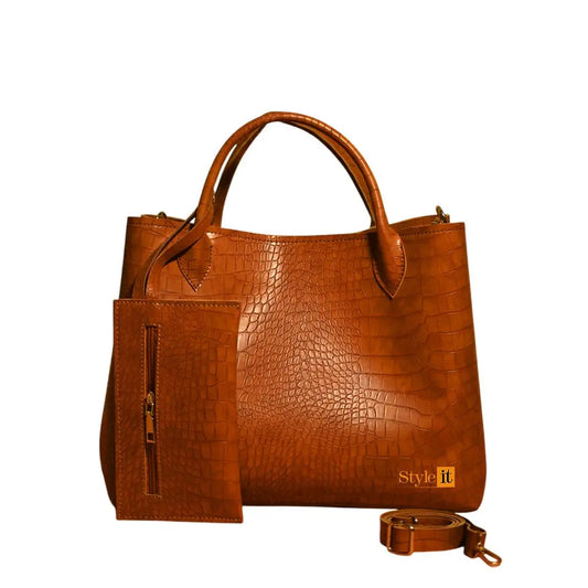 Mustard Brown Satchel Handbag My Store