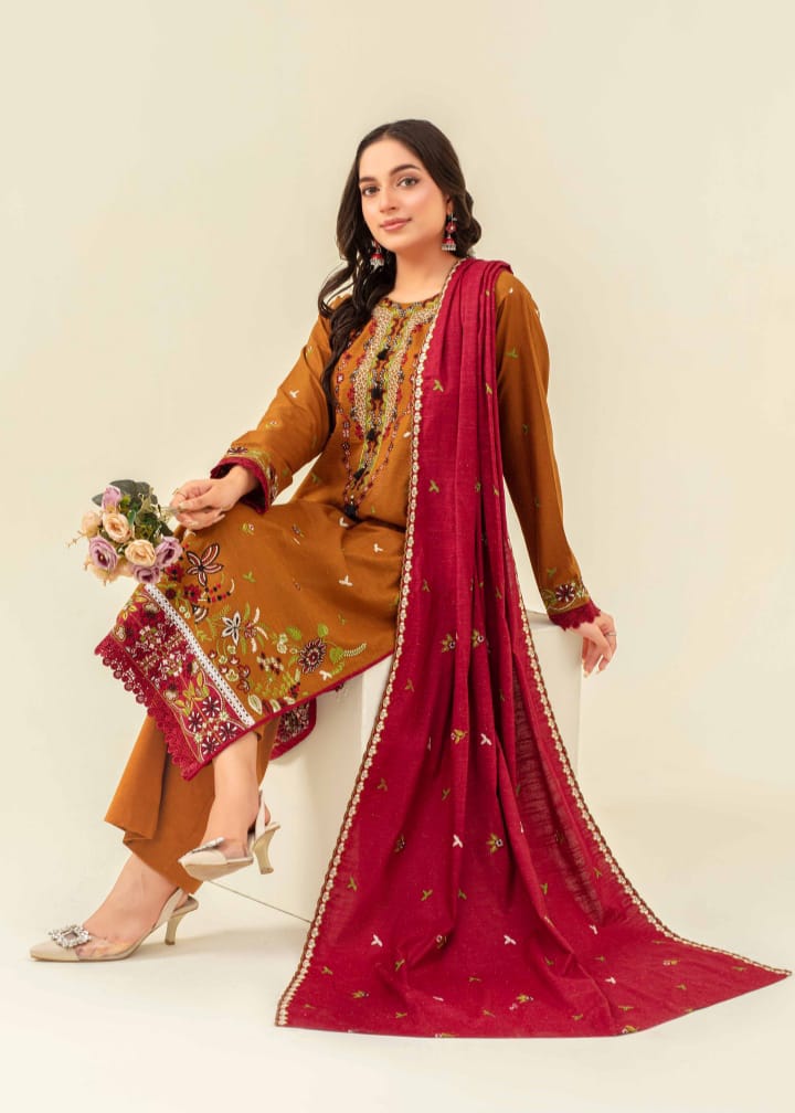 3 Piece Karandi Dyed based Embroidered Multi Neps My Store