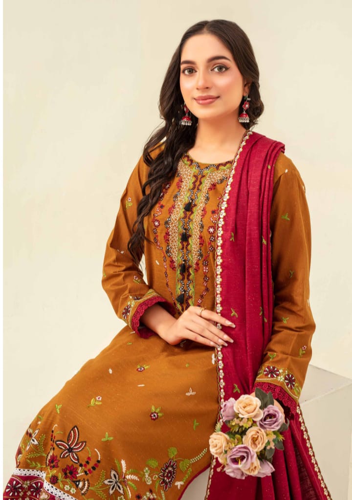 3 Piece Karandi Dyed based Embroidered Multi Neps My Store