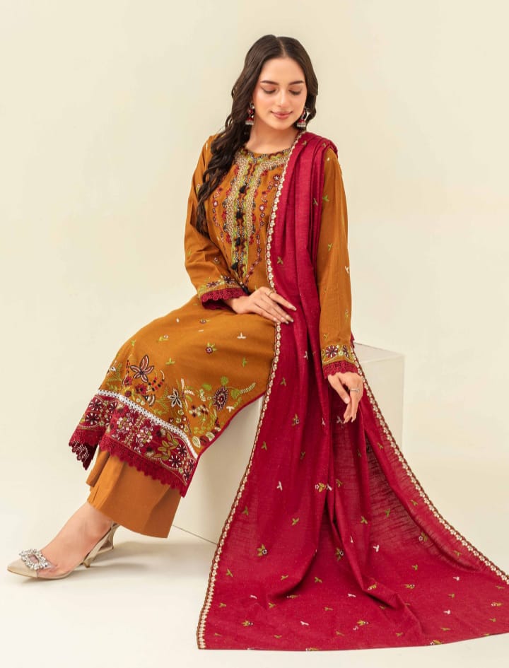 3 Piece Karandi Dyed based Embroidered Multi Neps My Store