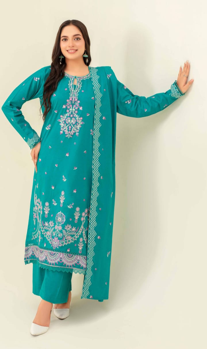 3 Piece Karandi Dyed based Embroidered Multi Neps My Store