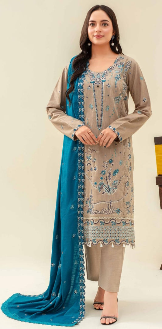 3 Piece Karandi Dyed based Embroidered Multi Neps My Store