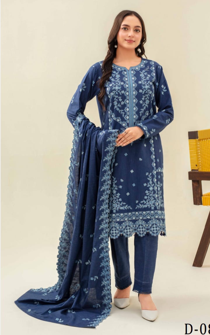 3 Piece Karandi Dyed based Embroidered Multi Neps My Store