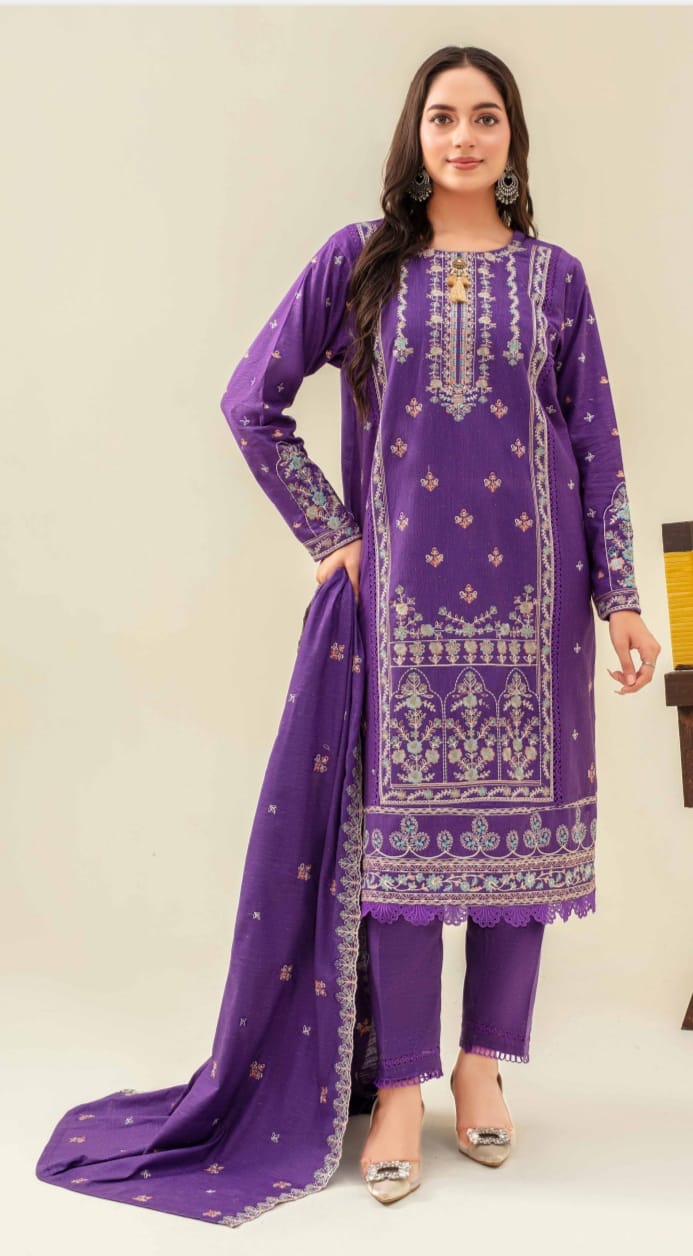 3 Piece Karandi Dyed based Embroidered Multi Neps My Store