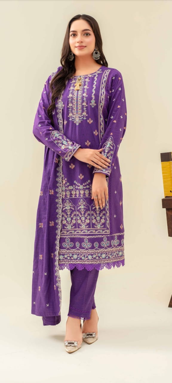 3 Piece Karandi Dyed based Embroidered Multi Neps My Store