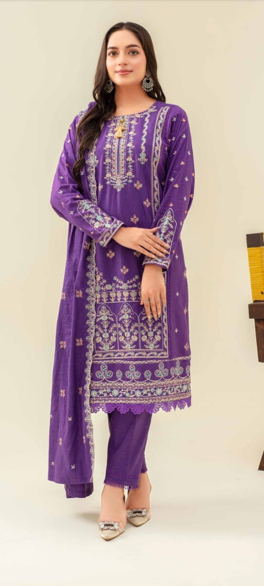 3 Piece Karandi Dyed based Embroidered Multi Neps My Store